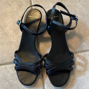 Cole Haan Black Leather Wedge Size 8
